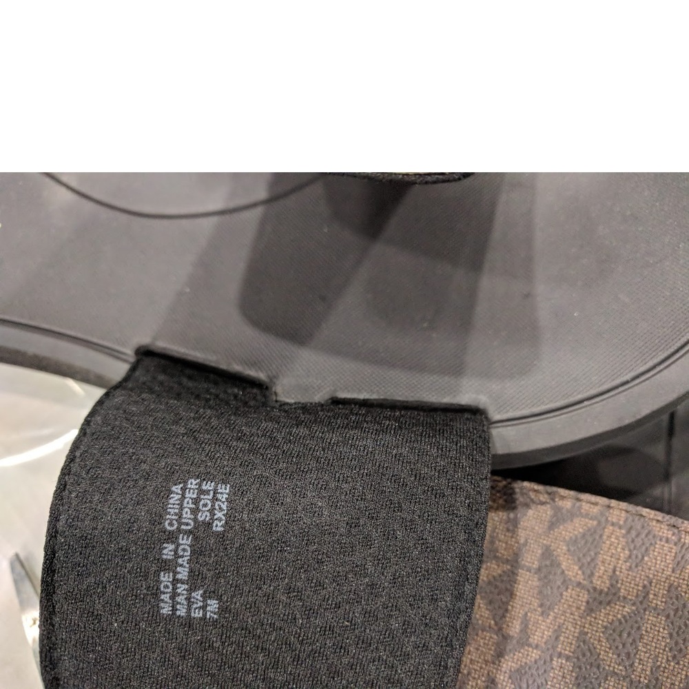 NEW WOMEN'S MICHAEL KORS WADE SLIDE SANDALS BROWN SIG MK LOGO - Picture 3 of 3